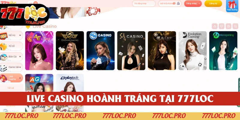 Khám phá sảnh live casino cho phần thưởng ấn tượng